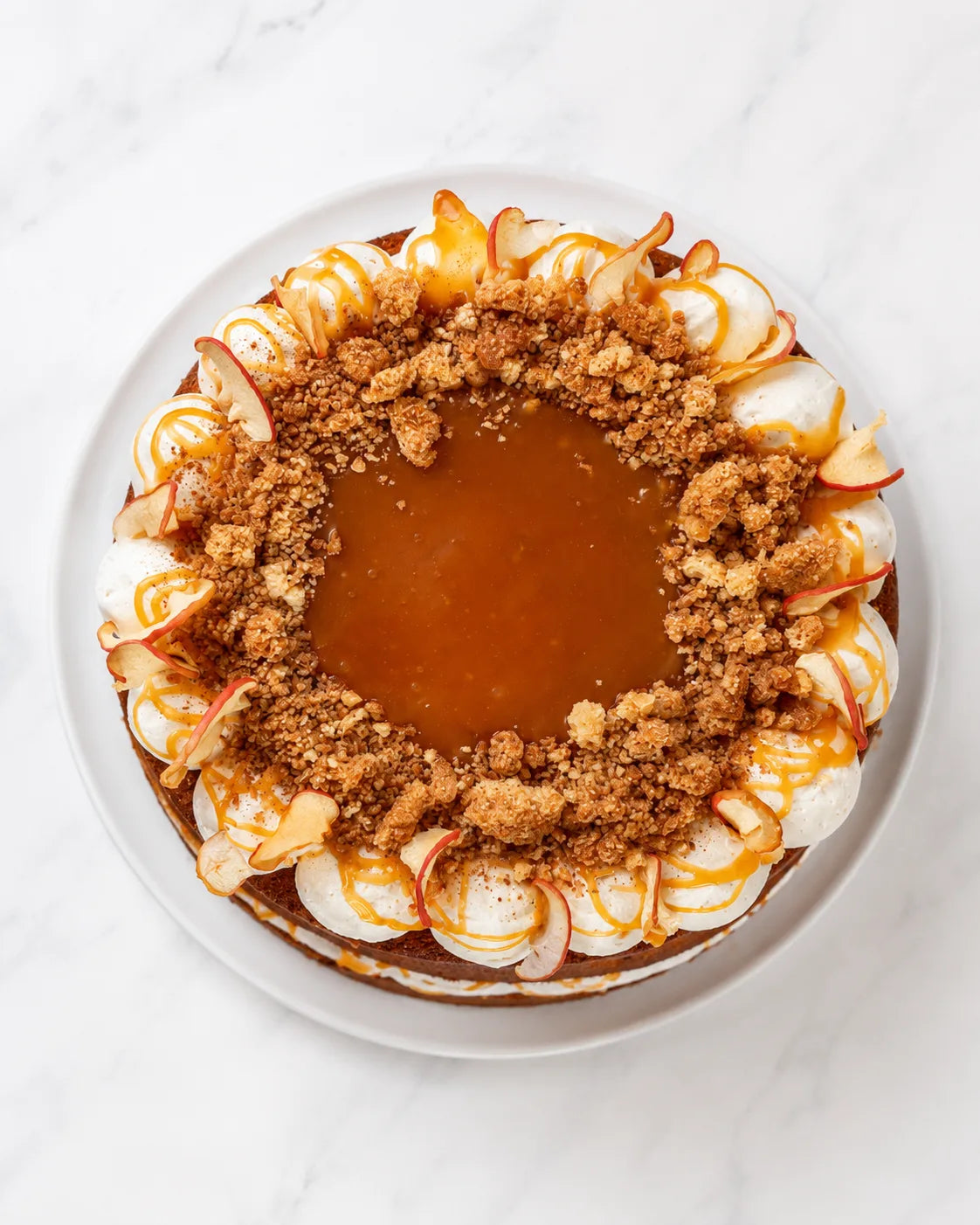 Apple Crumble Butterscotch Dessert Cake
