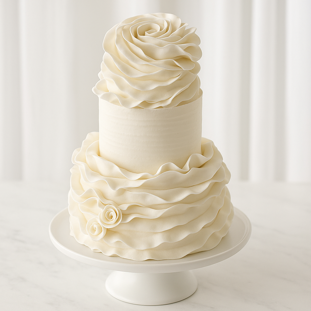 All Frills Wedding Cake
