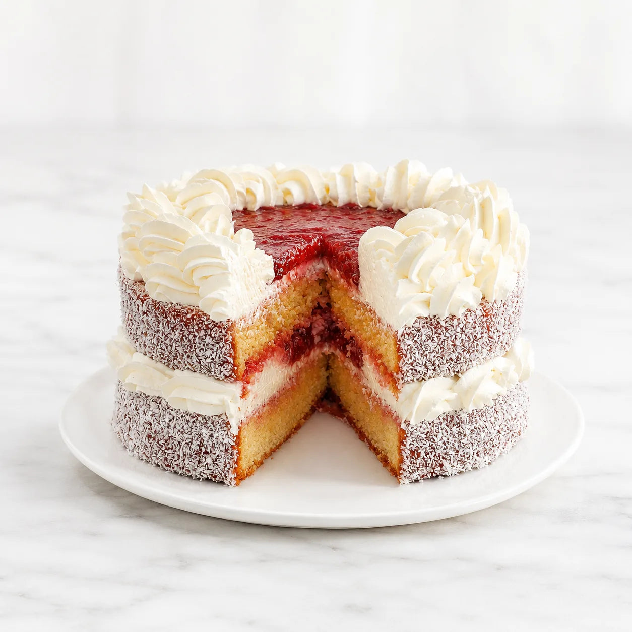 Strawberry Lammington Dessert Cake